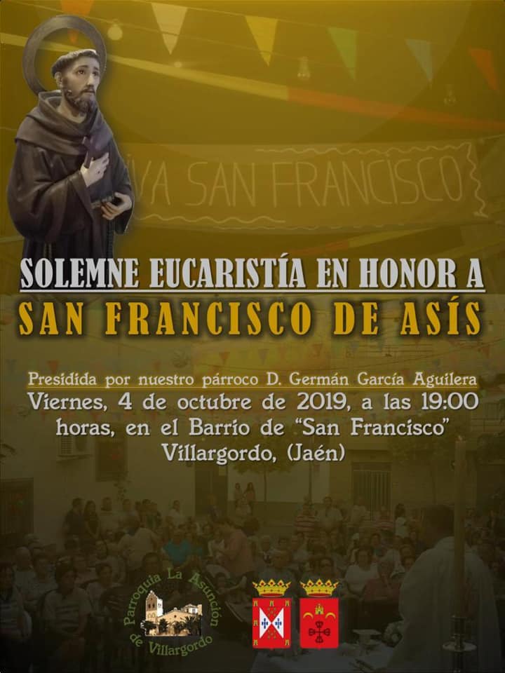 Eucaristía en honor a San Francisco de Asís el 4 de octubre